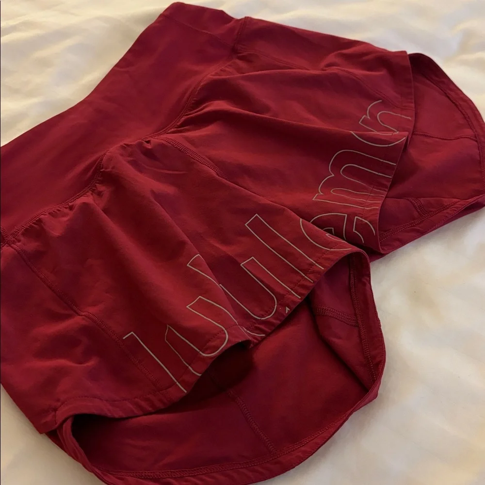 Lululemon Speed Up MR Shorts Lined graphic size 2 Pomegranate - Picture 2 of 8